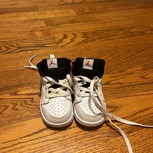 Jordan Kids White and Black Sneakers